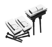 HOLIDYOYO 3pcs Dual Flush Toilet Tank Button Replacement, Plastic Round Push Button Silver Rectangular Double Key, Toilet Flush Cistern Spare Parts for Bathroom Tank