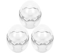 HOLIDYOYO 3pcs Eggshell Glass Pudding Cups 100ml Set - Kitchen Dessert Bowls for Yogurt, Jelly, and Baking - Glass Cups for Home and Party Use