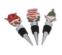 HOLIDYOYO 3pcs Festive Holiday Wine Bottle Stoppers with Creative Gnome Doll Design Secure Seal Wine Preservation Caps for Standard Bottles Easy to Use Drink Sealers for Christmas Parties
