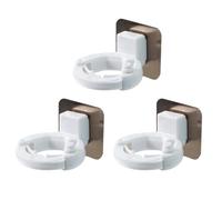 HOLIDYOYO 3pcs Heavy-duty Adjustable Shower Gel Bottle Rack Hooks for Hanging Shampoo Bottles, White Stainless Steel and Plastic Bathroom Storage Organiser, for Bathroom and Kitchen