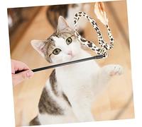 HOLIDYOYO 3Pcs Leopard Design Cat Teaser Wand Interactive Handheld Kitten for Indoor Play Exercise and Stress Relief
