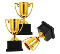 HOLIDYOYO 3pcs Mini Plastic Trophy Cups and Adults Sports Awards, Gold Participation Prize Cups for Party Rewards, School Competitions, and Halloween Celebrations
