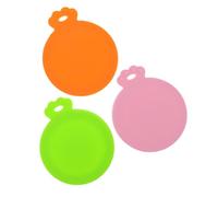 HOLIDYOYO 3pcs Silicone Pet Food Can Covers with Flexible Handles Airtight Spillproof Seal for Dog and Cat Cans Fit Freshness Lock Lids in Green Orange Pink