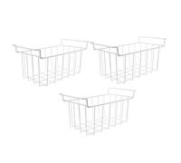 HOLIDYOYO 3pcs Thickened 42x22x20cm Wire Mesh Hanging Freezer Organizer Baskets Handles Deep Storage Bins for Chest Freezer Space Optimization and Bin Organization