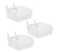 HOLIDYOYO 3pcs Thickened Square Pegboard Storage Bins Anti-static Plastic Organizer Boxes for Hardware Nuts Bolts Tool Peg Board Accessories for Garage Craft and Office