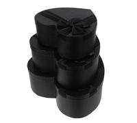 HOLIDYOYO 3Pcs Valentine Heart Shape Boxes Set Black Decorative Empty Chocolate Packaging Boxes for Flowers Small Medium Large Wrapping for Valentines Day Presents