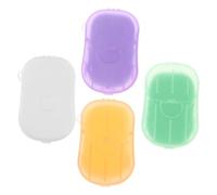 HOLIDYOYO 4 Boxes Portable Travel Soap Sheets with Box Including Lavender Milk Lemon Scents Hand Wash Soap Slices for Outdoor Hotel Public Restroom Use Compact and Skin-friendly Random Color