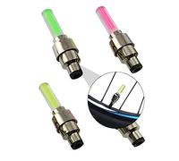 HOLIDYOYO 4 Pcs LED Bike Wheel Lights Colorful Tire Night Light Easy Install for Bicycle Safety and Decoration with Red Blue Green Yellow