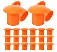 HOLIDYOYO 40pcs Orange Plastic Rebar Safety Caps, Mushroom End Covers for Steel Reinforcement Protection, Practical Rebar Protective Caps for Construction Site Use
