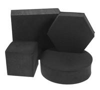 HOLIDYOYO 4Pcs Black Geometric Cube Photo Props Set, Foam Photography Background Blocks for Jewelry and Cosmetics Product Photography, Includes 5X5X5 Cube, 10X10X4 Rectangular, 10X3