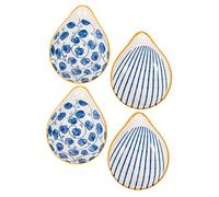 HOLIDYOYO 4pcs Ceramic Seasoning Dish Spoon Holder Dipping Bowl Washable Sauce Dish for Kitchen Tabletop Salad Accessory Home Supply