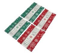 HOLIDYOYO 4pcs Christmas Linen Snowflake Place Mats Red Green Tabletop Pot Pads Hot Dish Mats for Winter Holiday Dining Party Decoration