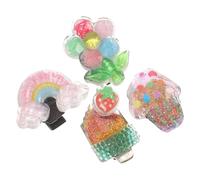 HOLIDYOYO 4pcs Detachable Glitter Shoe Buckles for Removable Decorative Clips with Sparkling Flower Rainbow Ice Cream and Cake Charms DIY Shoe Accessories for Stylish Footwear