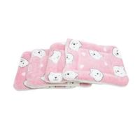HOLIDYOYO 4pcs Guinea Pig Blanket Small Animal Warm Soft Wool Sleeping Mat Cage Pad s Size Pink Bear Head for Guinea Pigs and Small Pets