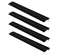 HOLIDYOYO 4pcs Heat Resistant Silicone Stove and Counter Gap Covers Kitchen Stove Counter Gap Fillers for Clean Sealed Cooking Area Easy to Install Black