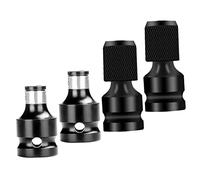 HOLIDYOYO 4pcs Impact Wrench Drill to Socket Adapter Chrome Vanadium Steel Square Drive to Socket Holder Quick Release Converter for Car Repair and Woodworking Tools