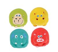 HOLIDYOYO 4pcs Interactive Dog Chewing Toys Squeaky Latex Pet Molar for Teething Playtime Fun Animal Shapes for Boredom Relief