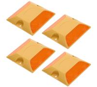 HOLIDYOYO 4pcs Plastic Road Reflectors Pavement Markers Double-sided Reflective Studs for Driveway Parking Lot Traffic Guidance Easy Installation