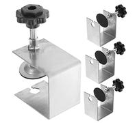 HOLIDYOYO 4pcs Stainless Steel Drawer Front Installation Clips Cabinet Hardware Tool with Slip Gasket for Precise Wood Panel Alignment and Fixing Woodworking