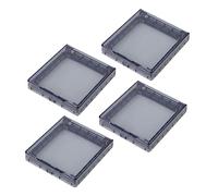 HOLIDYOYO 4pcs Transparent Black Ultra Thin Self Adhesive Socket Covers Outdoor Protector Box Splash Wall Switch Guard for Home and Commercial Use