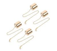 HOLIDYOYO 4pcs Vintage Brass Candle Snuffer with Chain Flame Extinguisher Caps for Wick Snuffing Fade-Resistant Coating Elegant Home Decor Accent for All Candles