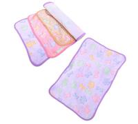 HOLIDYOYO 4pcs Washable Guinea Pig Blankets Soft Small Animal Cage Liners with Bone Paw Pattern Reusable Sleep Mats for Chinchilla Hedgehog Hamster Bedding