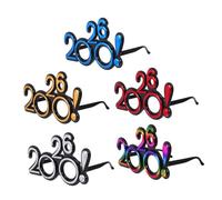 HOLIDYOYO 5 Pairs Graduation Party Glasses with Mark Lightweight Comfortable Fit Photo Booth Props for Adults Bold Statement Eyewear for Year Eve Celebrations and Festive Events