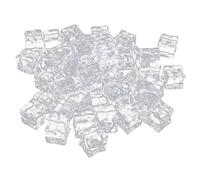 HOLIDYOYO 50pcs Decorative Fake Ice Cubes Acrylic Ice Blocks Reusable Cubes Luminous Effect for Photography