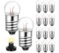 HOLIDYOYO 50pcs Miniature Lamps Bulbs Flame Light Bulb E10 Glass for Electrical Experiments Science DIY and Flashlight Learning