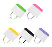 HOLIDYOYO 5pcs Canvas Tote Bag for Shopping Canvas Carrying Tote Bag Easy to Clean for Carrying Groceries and Family Outings