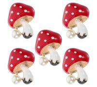 HOLIDYOYO 5pcs Car Air Vent Ornaments Cute Red Mushroom Charms Auto Air Conditioner Diffuser Accessories for Interior Decoration and Car Accessories