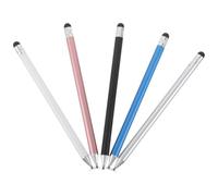HOLIDYOYO 5Pcs Dual-Head Stylus Pen Set with Suction Cup and Silicone Tips, Capacitive Touchscreen Pen for Tablets, Mobile Phones, and Other Devices - Black, White, Silver, Pink, Blue, High