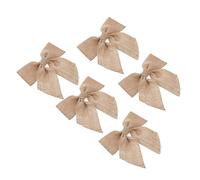 HOLIDYOYO 5pcs Handmade Jute Christmas Wedding Bows Rustic Bow Decorations for Festive Events for Holiday and Wedding Decor and Cozy Craftsmanship