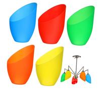 HOLIDYOYO 5pcs Horseshoe Plastic Lamp Shades Center Replacement Covers for Desk and Bedside Lamps Lightweight Dustproof Home Decor Accessories