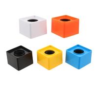 HOLIDYOYO 5pcs Interview Microphone Flag Station Square Plastic Cube 37mm Id Handheld Mic Logo Cube for Reporters, Press Conferences, Studio Equipment and Podcasts