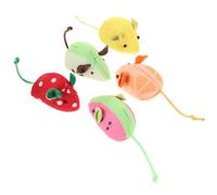 HOLIDYOYO 5pcs Plush Catnip Fruit Mouse for Cats Kitten Chew Soft Cartoon Mice Plaything Strawberry Watermelon Kiwi Orange Set for Indoor Cat Entertainment