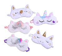 HOLIDYOYO 5pcs Plush Lovely Unicorn Eye Mask Sleeping Mask Eye Patch for Travel and Areas Disturbed by Brightness Helps Reduce Pressure and Supports