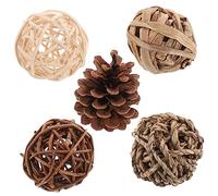 HOLIDYOYO 5Pcs Rabbit Chewing for Animals Natural Grass Balls for Guinea Pigs Bunnies Hamsters Safe Fun Care Chew for Entertaining Pets
