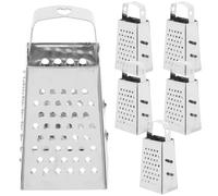HOLIDYOYO 6-Piece Mini Loaf Grater Set Stainless Steel Cheese Grater Ginger Vegetable Food Shredder Hand Held Lemon Scraper with Handle for Cutting Fruit Chocolate Kitchen