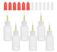 HOLIDYOYO 6 Sets Precision Tip Glue Dispenser Bottles Squeeze Bottle with Soft Tight-Fitting Cap and Dispensing Needle for Controlled Dripping Speeds and Dispensing Liquids Suitable for Inks