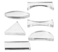 HOLIDYOYO 6pcs Acrylic Optical Lens Concave Convex Lens for Physics Experimental Teaching Instrument, Laboratory Equipment, Reflection and Refraction Demonstrations