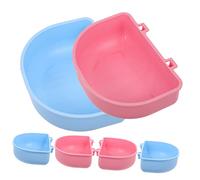 HOLIDYOYO 6Pcs Compact Pet Hanging Bowls for Hamsters Chinchillas Rabbits Washable Food and Water Bowls Space Saving Cage Accessories in Pink and Blue