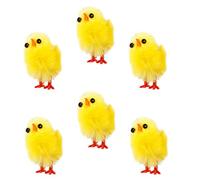 HOLIDYOYO 6pcs Easter Chicks Fluffy Chenille Chicken Realistic Farm Soft Plush Toys for Goodie Bag Kids Diy Egg Bonnet Decoration