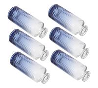 HOLIDYOYO 6pcs Embossed Glass Aromatherapy Bottles Vintage Perfume Vials with Roman Column Texture Decorative Oil Diffuser Containers for Home Decor Table Vase and Essential Oils