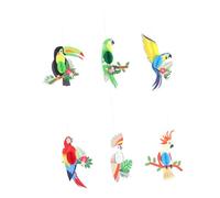 HOLIDYOYO 6pcs Honeycomb Paper Decorations Parrot Tropical Birds Bird Party Decorations Paper Honeycomb Hanging Banner
