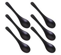 HOLIDYOYO 6pcs Melamine Tableware Japanese Soup Spoon Chinese Spoon Coffee Stir Spoons Melamine Cooking Spoons Melamine Dinnerware Sauce Spoon Ice Spoon Drink Tea Spoons Melamine Spoon Black