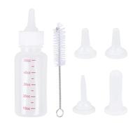HOLIDYOYO 6Pcs Pet Nursing Bottle Set 50Ml for Puppy and Kitten Feeding, White Pet Milk Bottles with 4 Replacement Nipples and 1 Cleaning Brush, Suitable for Small Dogs and Cats
