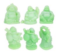 HOLIDYOYO 6pcs Resin Laughing Buddha Statue Miniature Wealth Sculpture