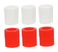 HOLIDYOYO 6Pcs Silicone Shot Glass Ice Molds Reusable Freezer Tray for Whiskey Vodka Cocktails White and Red Easy Release and Washable