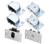 HOLIDYOYO 6pcs Stainless Steel Sliding Door Pulleys with Nylon and Upper Rollers Adjustable Height Cabinet Roller Wheels for Smooth Mute Sliding Barn Doors Easy Installation